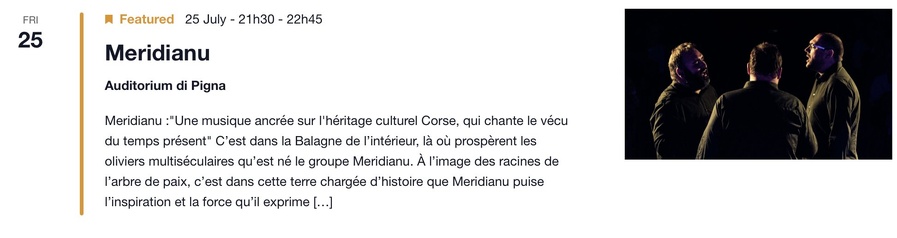 Concert : Meridianu- CNCM VOCE / Auditorium de Pigna 