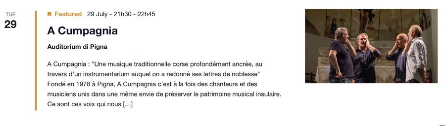 Concert : A Cumpagnia - CNCM VOCE / Auditorium de Pigna 