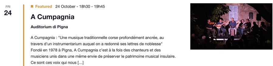 Concert : A Cumpagnia - CNCM VOCE / Auditorium de Pigna 