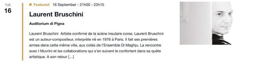 Concert : Laurent Bruschini  - CNCM VOCE / Auditorium de Pigna 