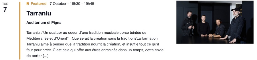 Concert : Tarraniu  - CNCM VOCE - Pigna 