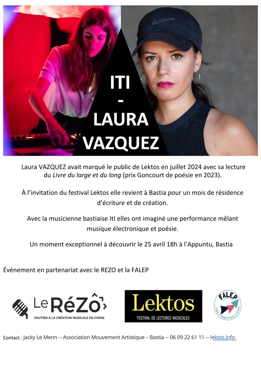 Performance de musique électronique et de poésie avec Laura Vazquez et la musicienne ITI - L’Appuntu - Bastia