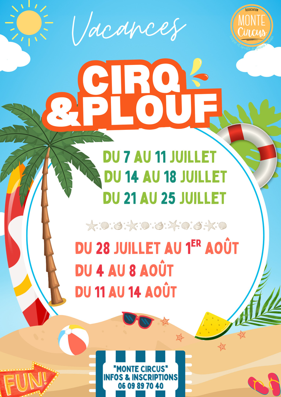 Stage Cirq'& Plouf avec la compagnie Monte Circus - Plage du Ricanto - Aiacciu