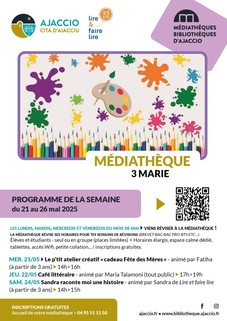Le p'tit atelier créatif « cadeau Fête des Mères » - Médiathèque des 3 Marie - Aiacciu