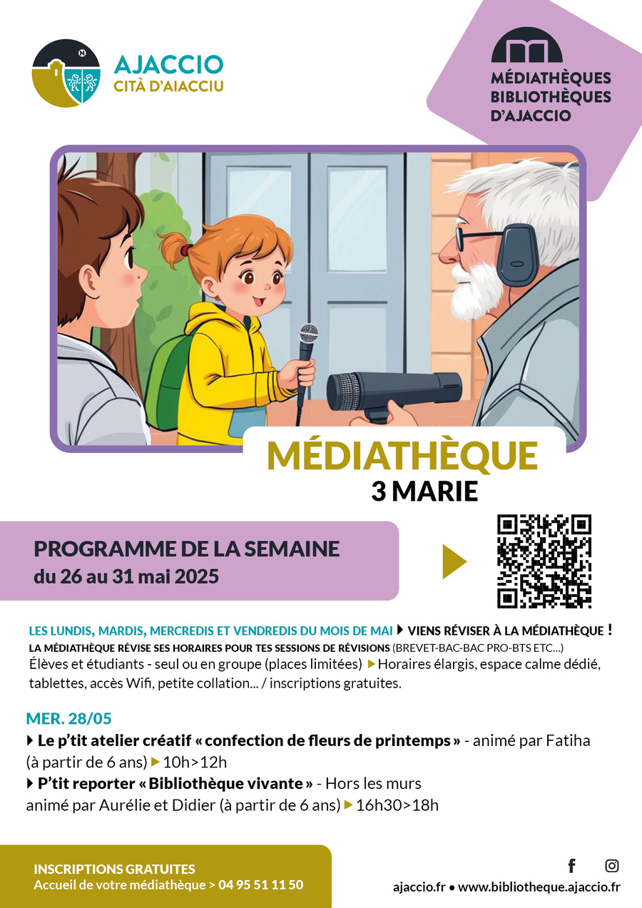 P'tit reporter « Bibliothèque vivante » - Médiathèque des 3 Marie - Aiacciu
