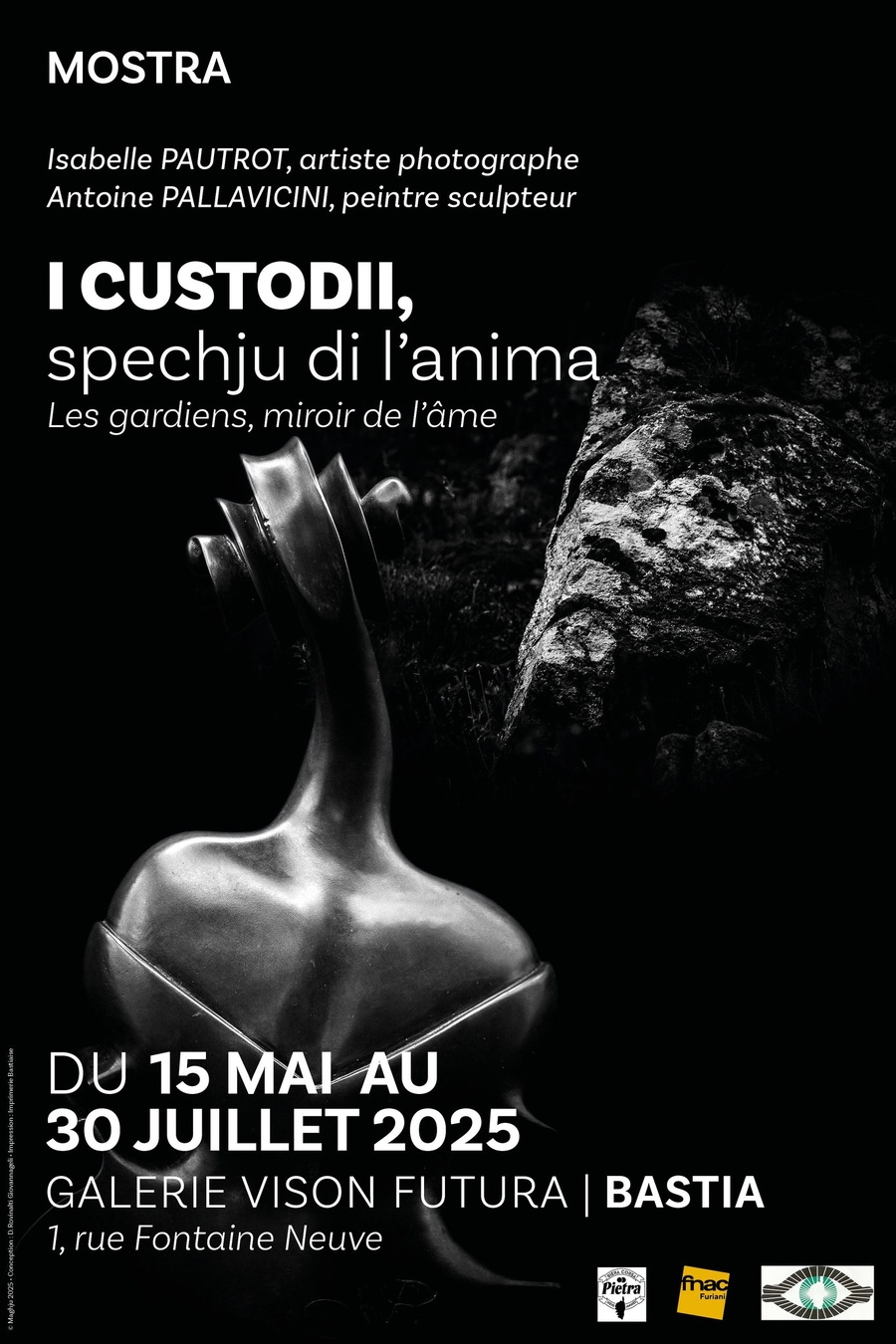 Exposition d'Isabelle Pautrot, artiste photographe et d'Antoine Pallavicini, peintre sculpteur  : "I custodii, spechju di l'anima" (Les gardiens, miroir de l'âme) - Centre Vision Futura