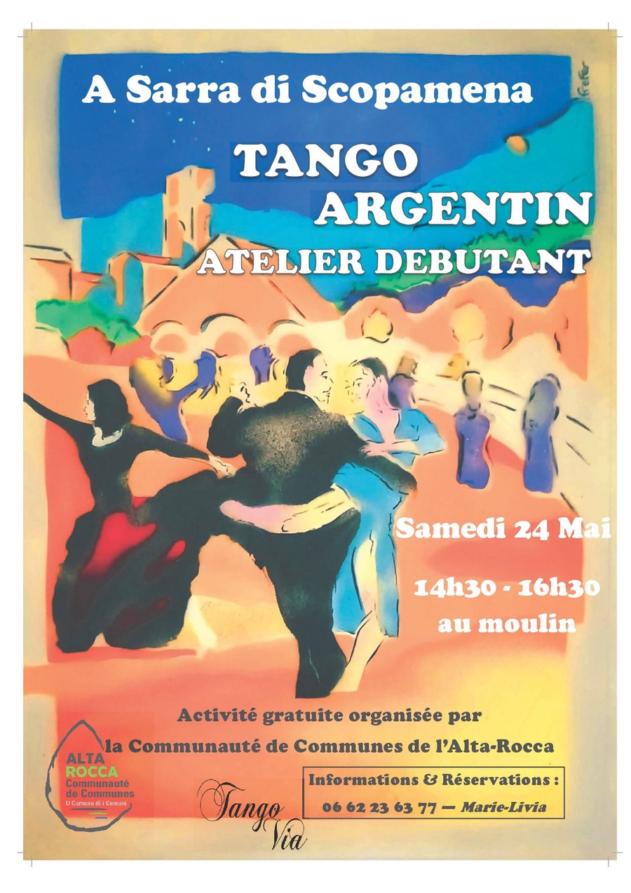 Atelier d'initiation au Tango argentin organisé par l'association Tango Via - Moulin - A Sarra di Scopamena