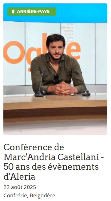 Conférence de Marc'Andria Castellani : 50 ans des événements d'Aleria - Confrérie