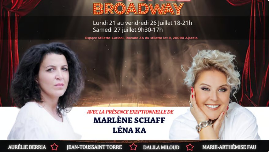 Stage de comédie musicale "Broadway" avec Léna Ka & Marlène Schaff - L'entrée des artistes
