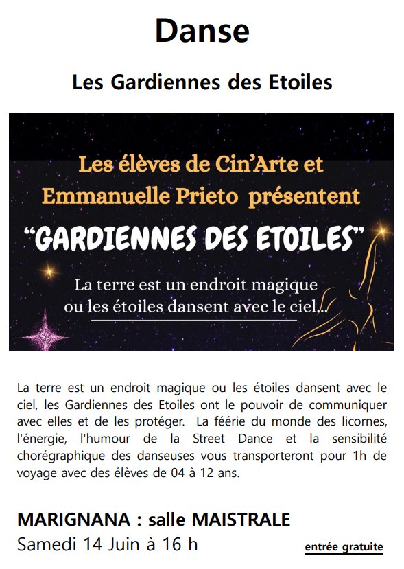 Danse : "Les Gardiennes des Etoiles" par les élèves de Cin'Arte et Emmanuelle Prieto - Salle Maistrale