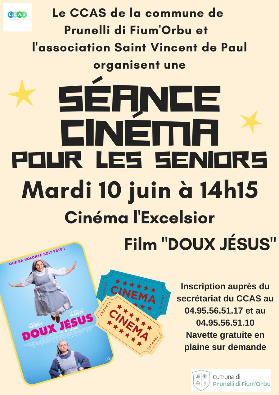 Séance de cinéma pour les seniors : Projection du film «Doux Jésus» - Cinéma Excelsior