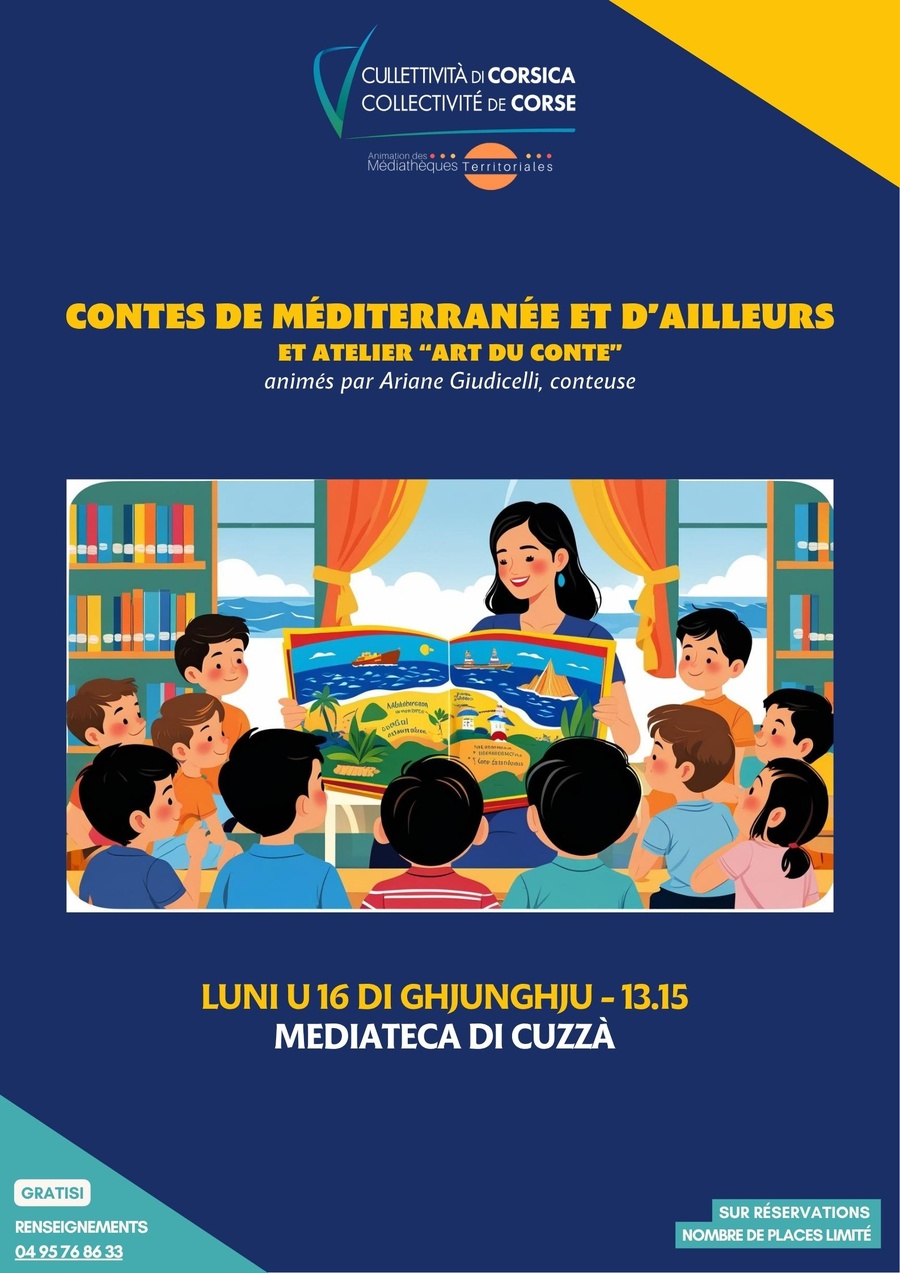 Contes de Méditerranée et d’ailleurs et atelier « Art du conte » animés par Ariane Giudicelli, conteuse