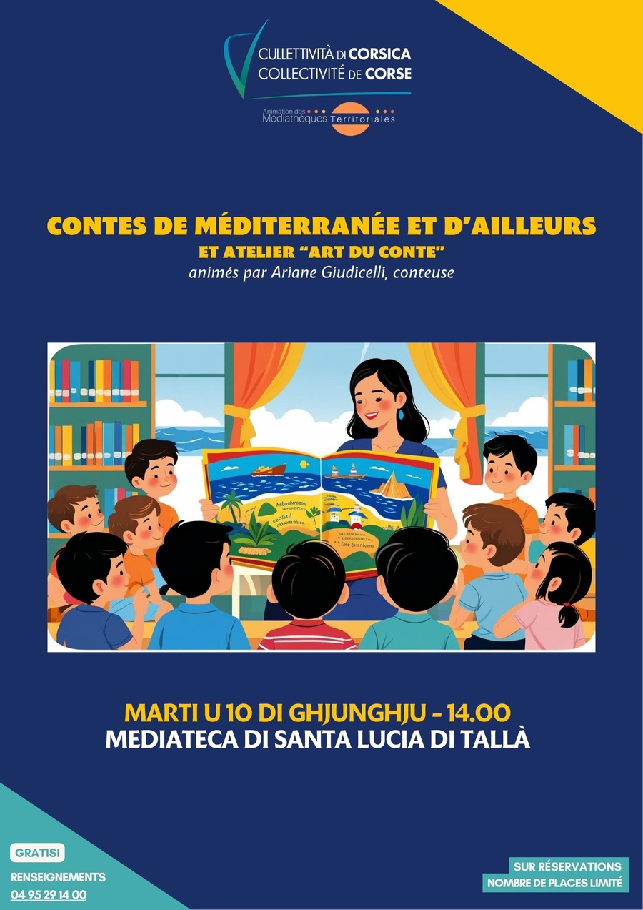 Contes de Méditerranée et d’ailleurs et atelier « Art du conte » animés par Ariane Giudicelli, conteuse