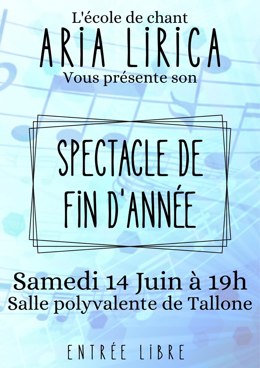 Spectacle de fin d'année de l'école de chant Aria Lirica - Salle des fêtes