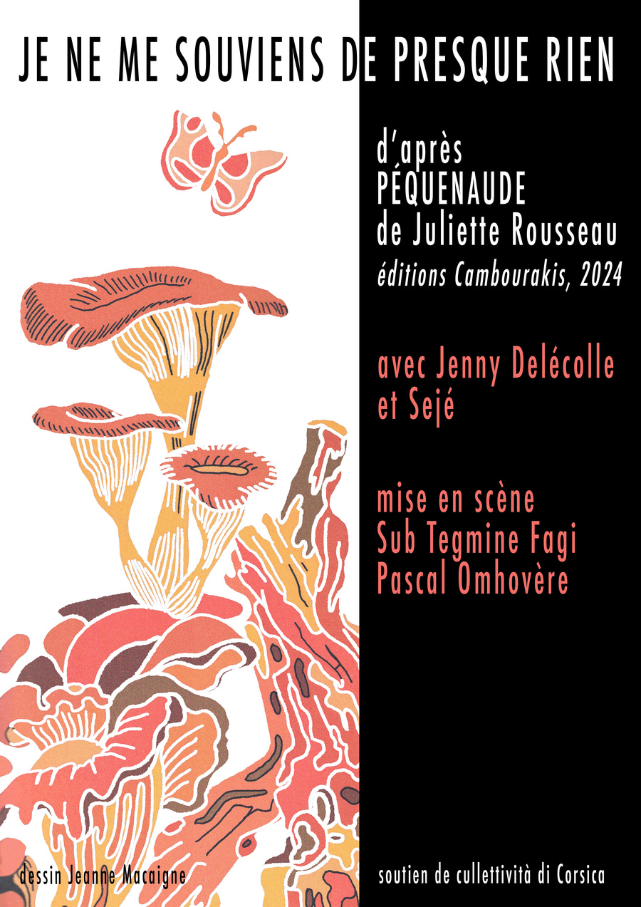 Lecture de Jenny Delécolle et Sejè : "Je ne ne me souviens de presque rien" d'après Péquenaude de Juliette Rousseau - A Scopa, Terre plein de la gare