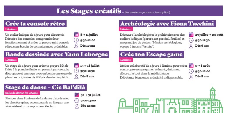 Stage créatif : Archéologie avec Fiona Tacchini - Médiathèque l'Animu