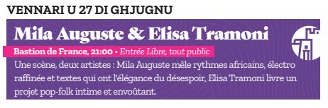 Les vendredis du Bastion / Concert : Mila Auguste & Elisa Tramoni  - Bastion de France