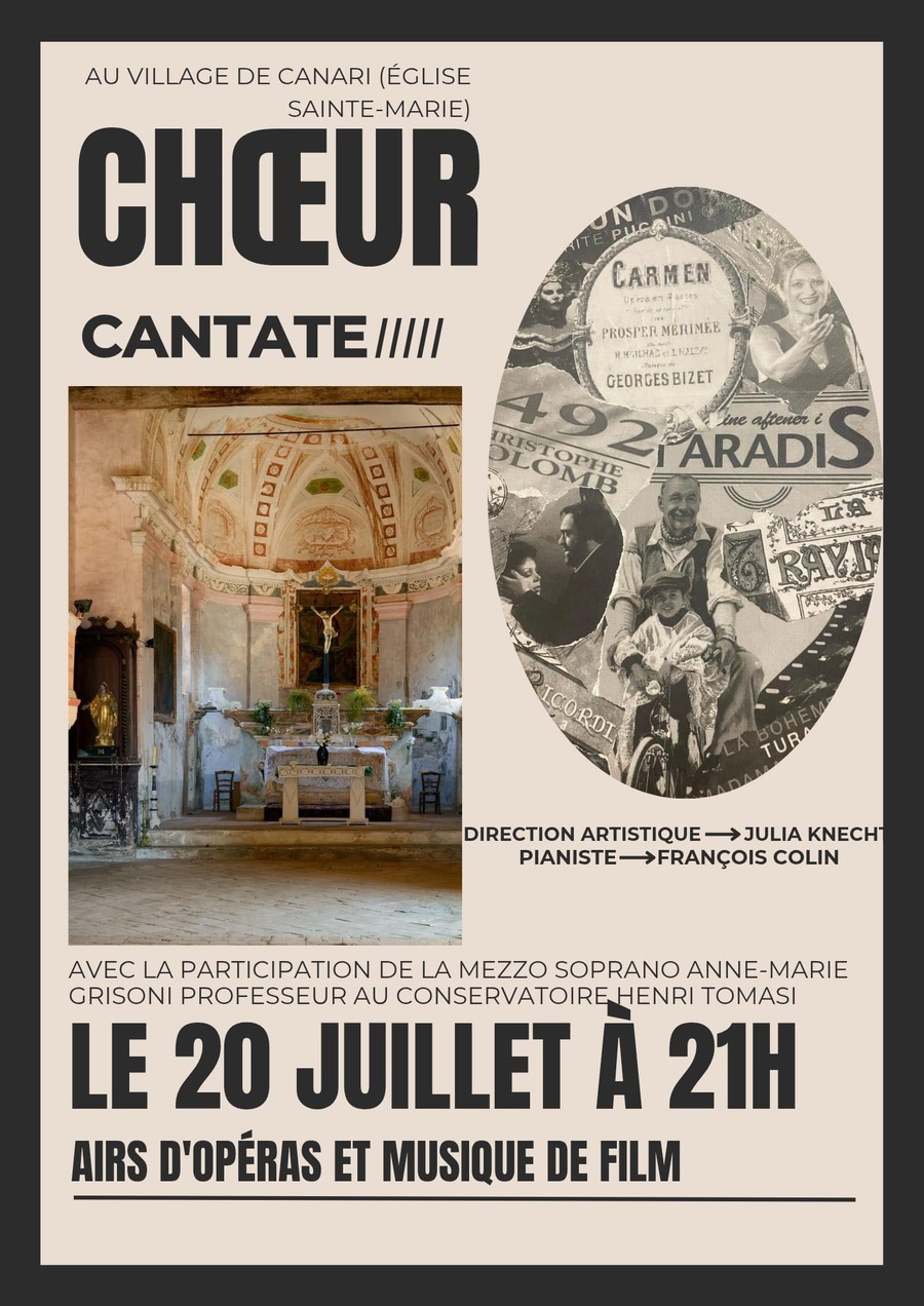Concert Choeur Cantate : Airs d'opéras et Musique de Film