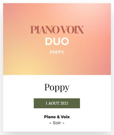 Concert Piano Voix avec Poppy à Casa Santini