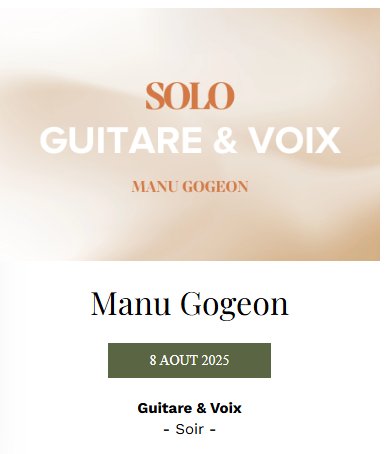 Concert Solo Guitare et Voix avec Manu Gogeon