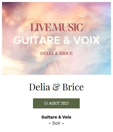 Concert Guitare et Voix avec Delia Lucia et Brice