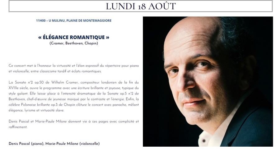 Concert Élégance Romantique : Cramer, Beethoven, Chopin à Calenzana
