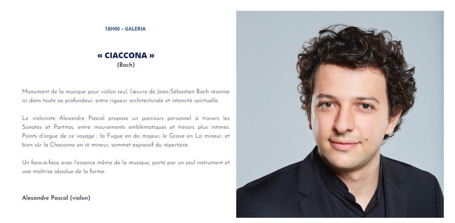 Concert 'Ciaccona' de Bach par Alexandre Pascal à Calenzana
