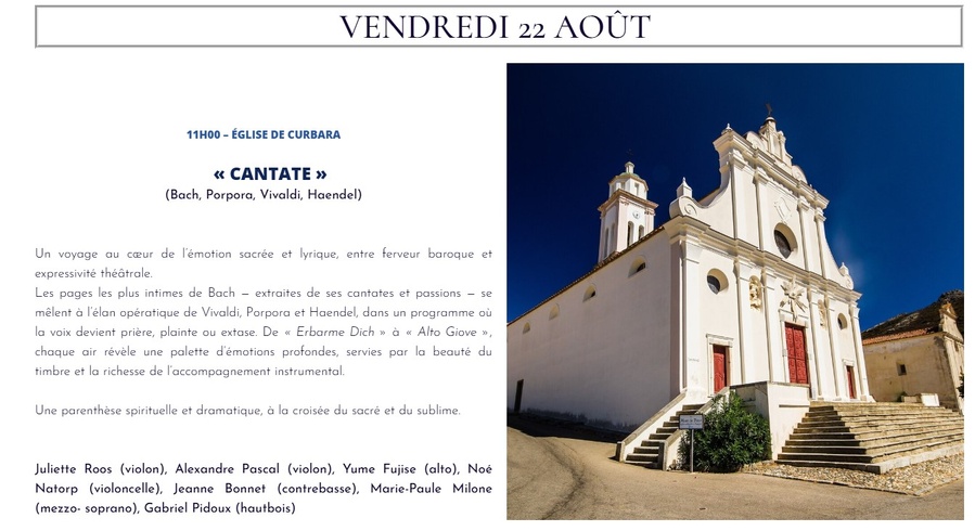 Concert 'Cantate' : Voyage musical baroque à Calenzana