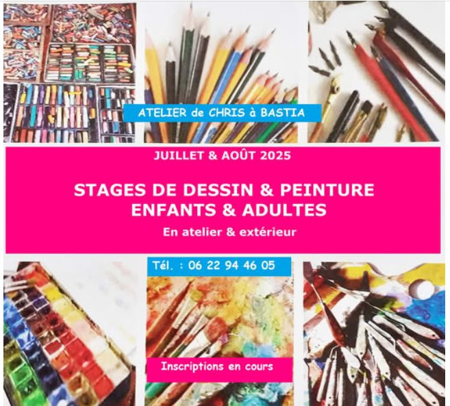 Stages de dessin et peinture pour enfants et adultes - Atelier de Chris