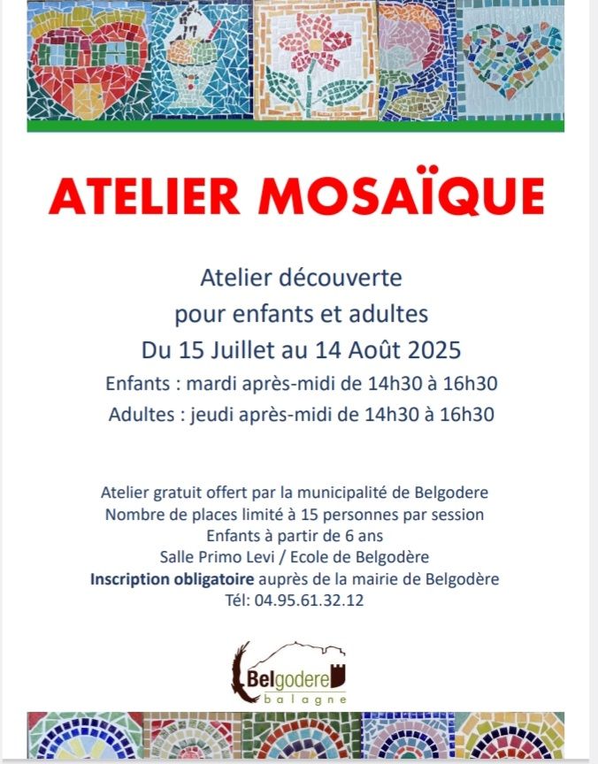 Atelier Découverte de la Mosaïque pour Adultes à Belgudè