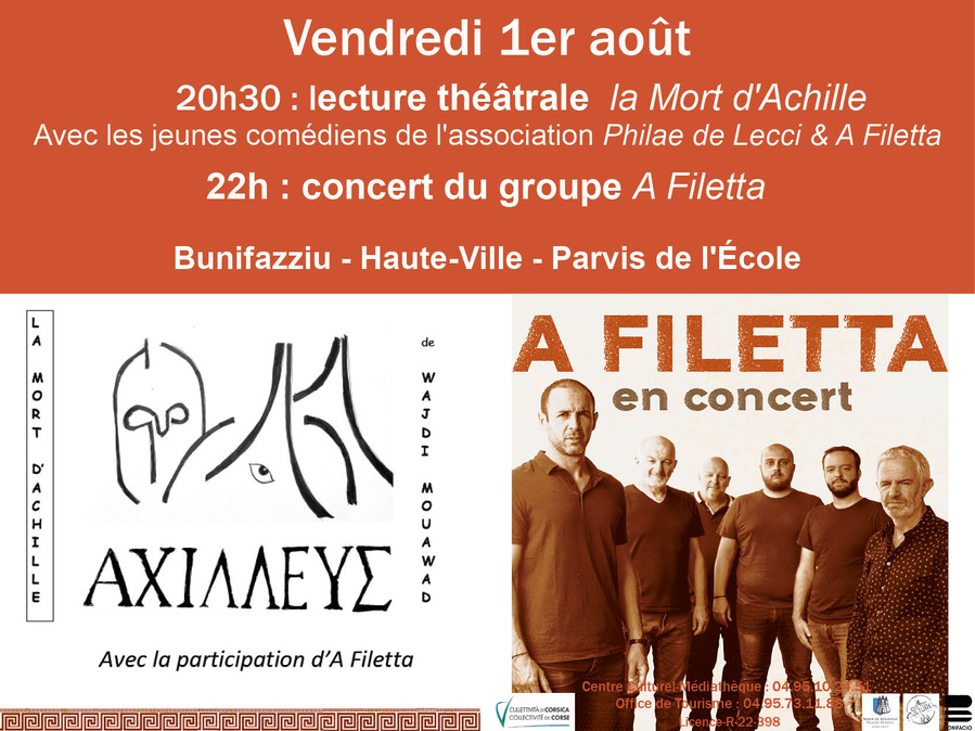 Lecture théâtralisée de la Mort d'Achille et Concert d'A Filetta