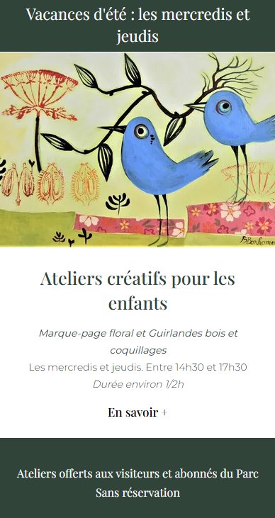 Ateliers créatifs pour les enfants : Marque-page floral avec Amélie Labbe - Parc de Saleccia