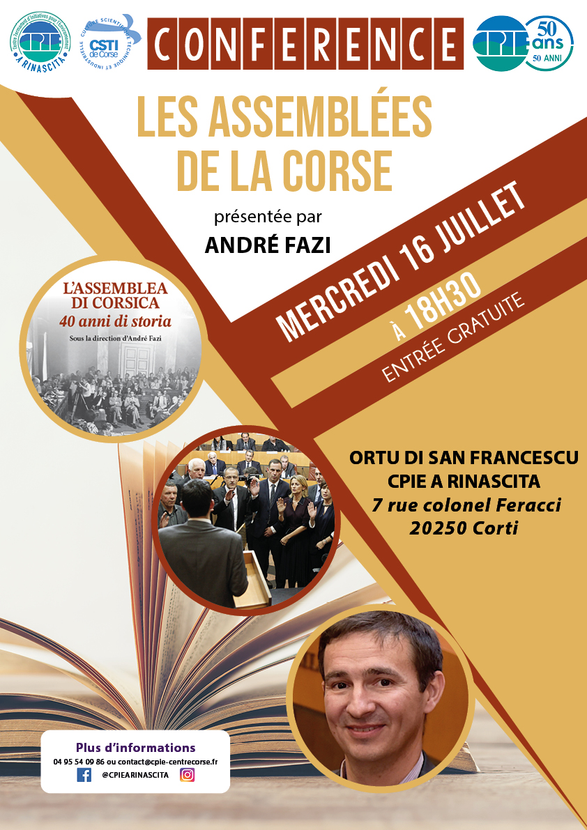 Conférence sur les Assemblées de la Corse avec Andria Fazi