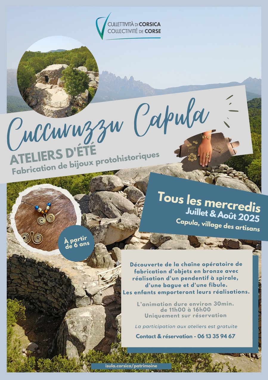 Ateliers d'été : Fabrication de bijoux protohistoriques à Cuccuruzzu-Capula