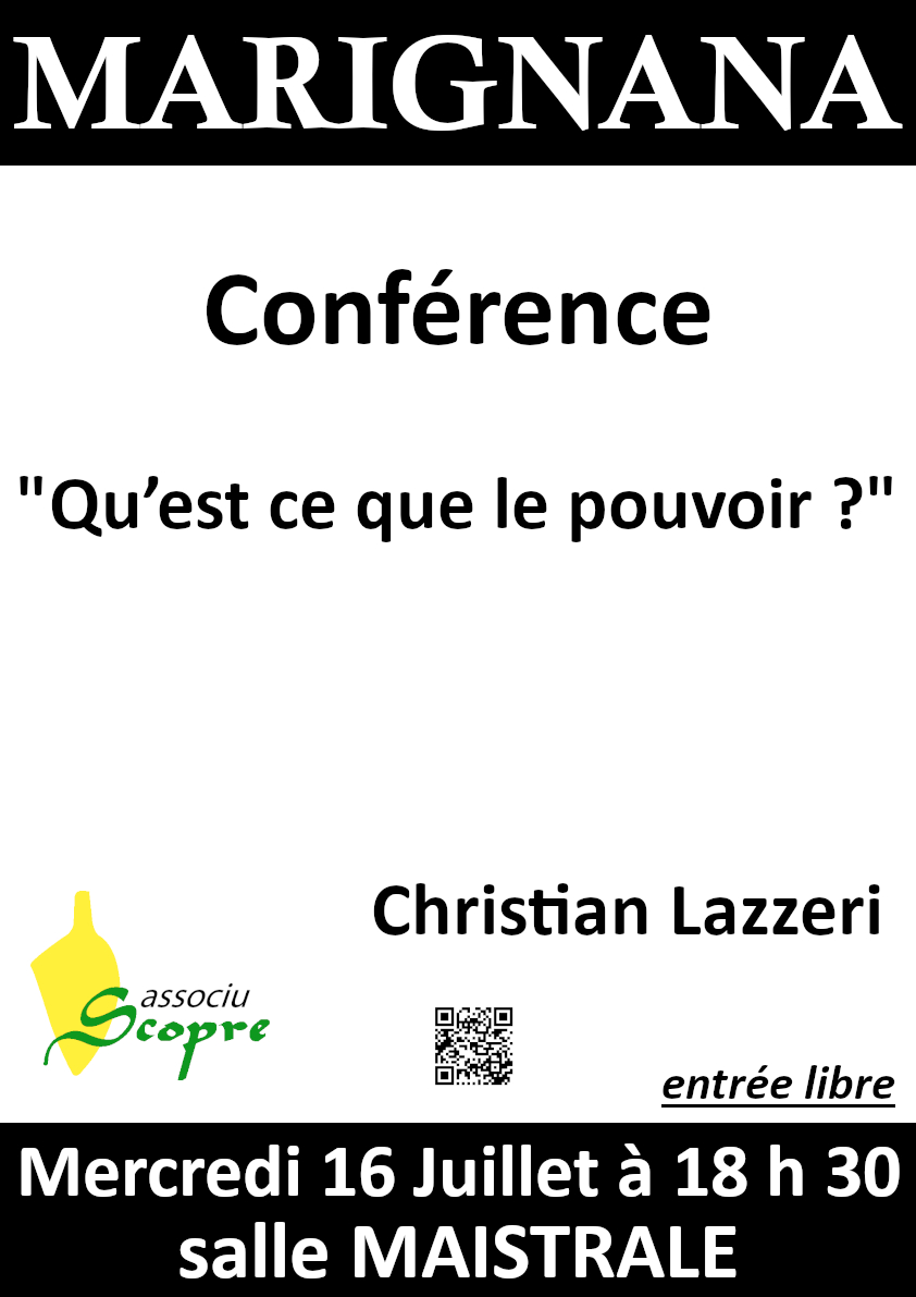Conférence sur le Pouvoir avec Christian Lazzeri
