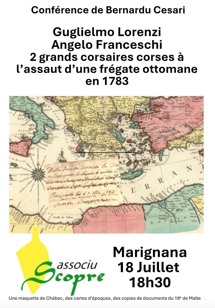 Conférence de Bernardu Cesari : Corsaires corses à l'assaut d'une frégate ottomane en 1783