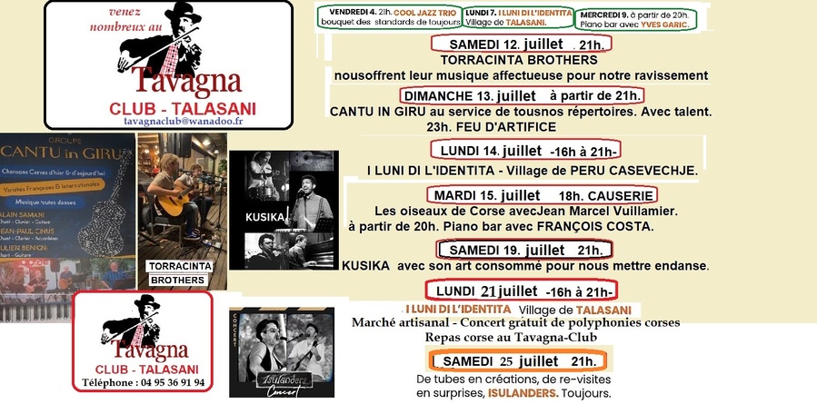 I Luni di l'identità : Marché et Concerts Corses à Talasani