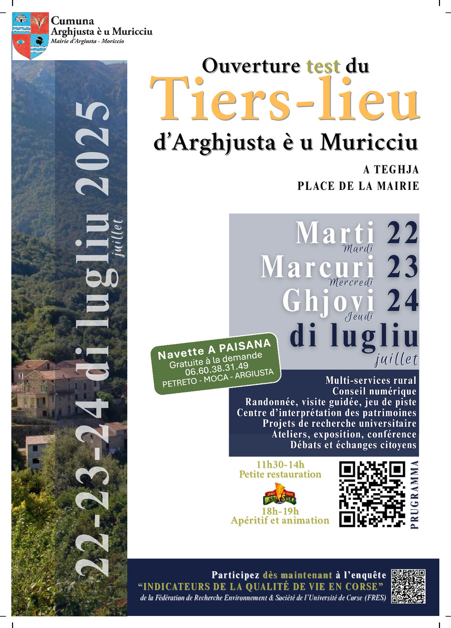 Ouverture du Tiers-lieu d’Arghjusta : Atelier Chant et Guitare avec Nathalie Marini