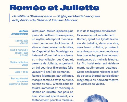 27e Rencontres Internationales de Théâtre : Roméo et Juliette à Vallica