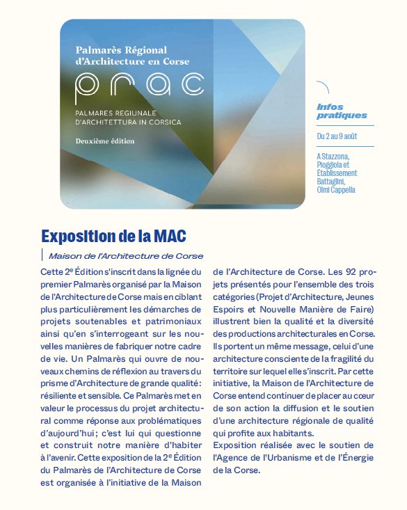 27e Rencontres Internationales de Théâtre en Corse - Exposition de la Maison de l'Architecture