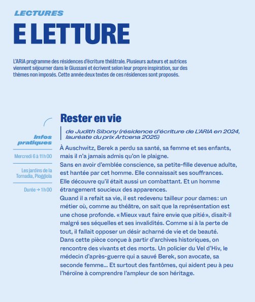 27e Rencontres Internationales de Théâtre en Corse / Lecture théâtrale 