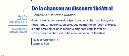 Atelier de Théâtre : De la Chanson au Discours avec Sandrine Nicolas