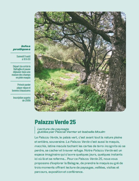 27e Rencontres Internationales de Théâtre en Corse / Les ateliers de l'après-midi / Palazzu Verde 25 Lecture de paysage guidée par Pascal Verrier et isabelle Moulin - Col de la Battaglia - Pioghjula