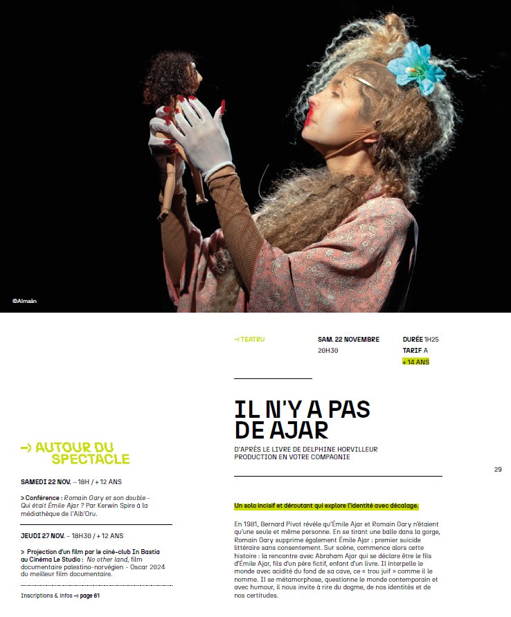Théâtre 'Il n'y a pas de Ajar' - Adaptation du livre de Dephine Horvilleur
