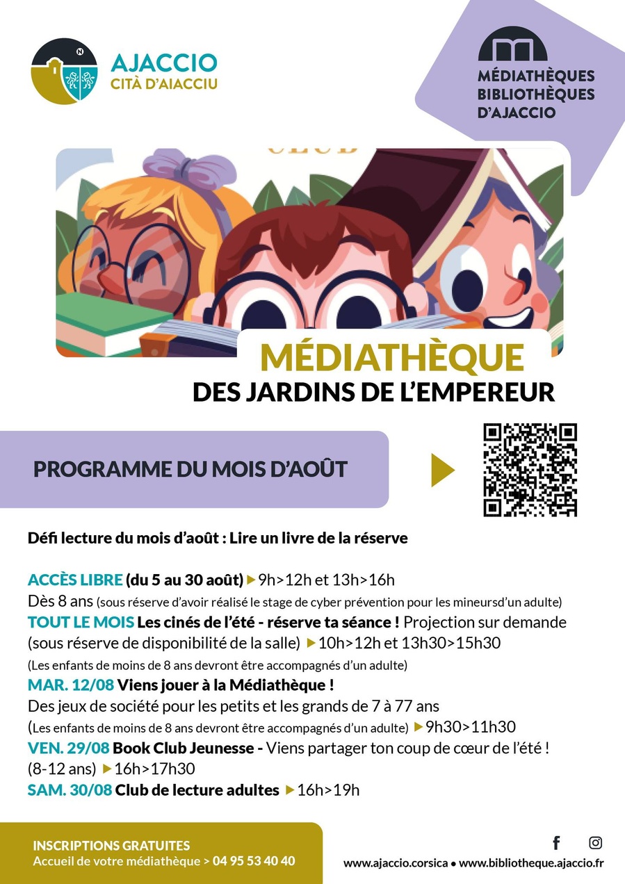 Club de lecture à la Médiathèque des Jardins de l’Empereur à Ajaccio