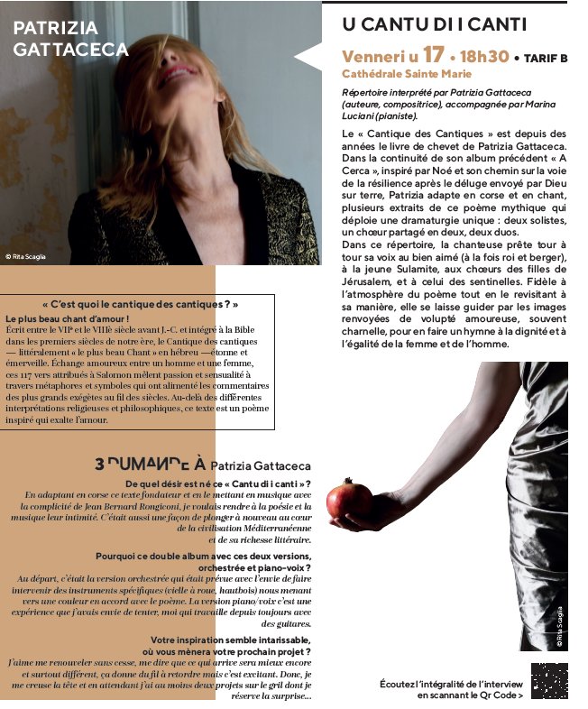Concert "U Cantu di i canti" de Patrizia Gattaceca à la Cathédrale Sainte-Marie Assunta