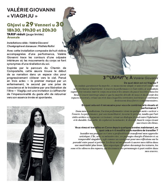 Exposition et Performance : "Viaghju" de Valérie Giovanni et Mathéa Rafini - Arsenale