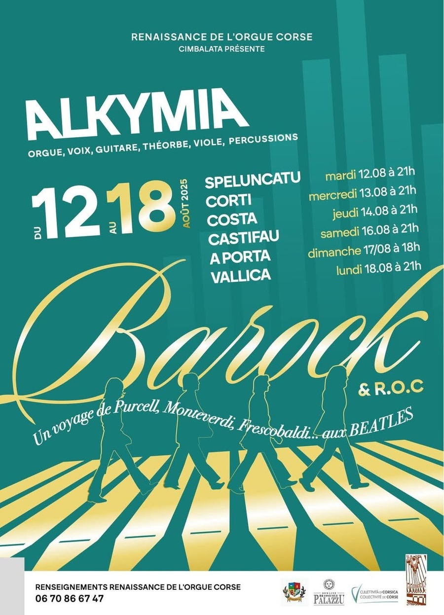 Concert de l'ensemble Alkymia : Orgues, voix, guitare, théorbe, viole et percussions