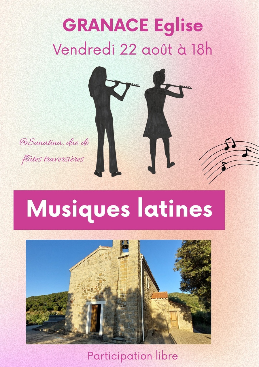 Arrière-plan pour Concert de musiques latines du duo de flûtes traversières "Sunatina" - Eglise