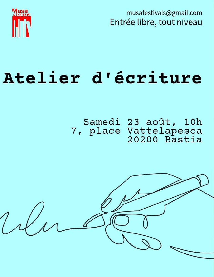 Arrière-plan pour Atelier d'écriture proposé par l'association Musanostra - Place Vattelapesca